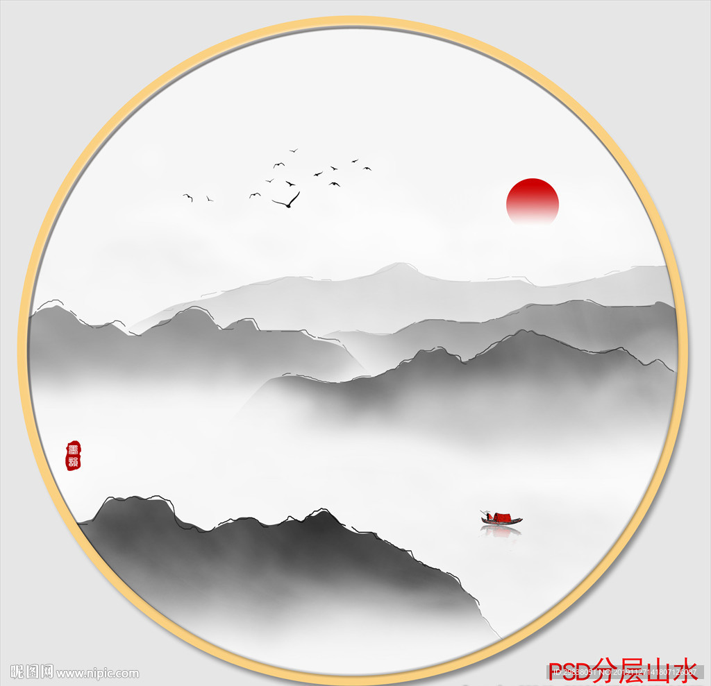 禅意山水画