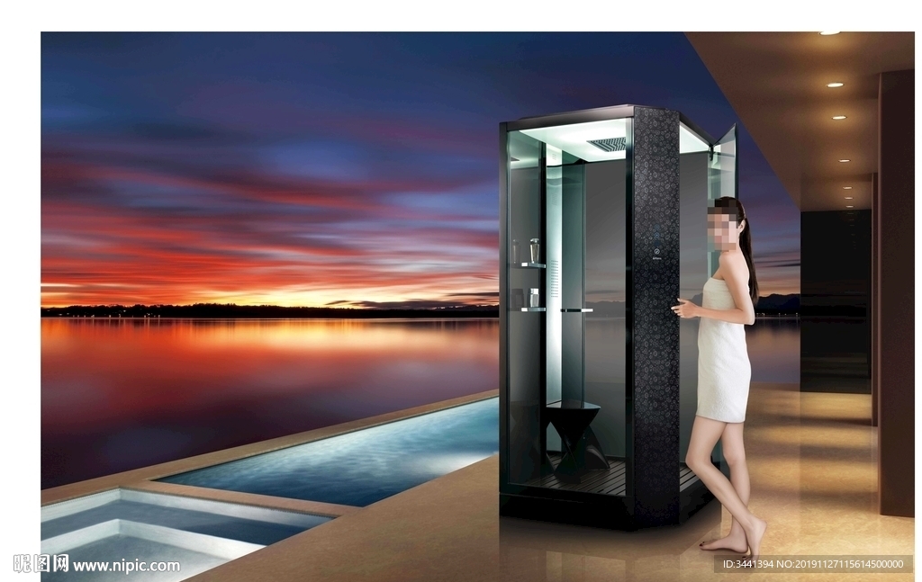 淋浴房 美女 欧路莎 智能