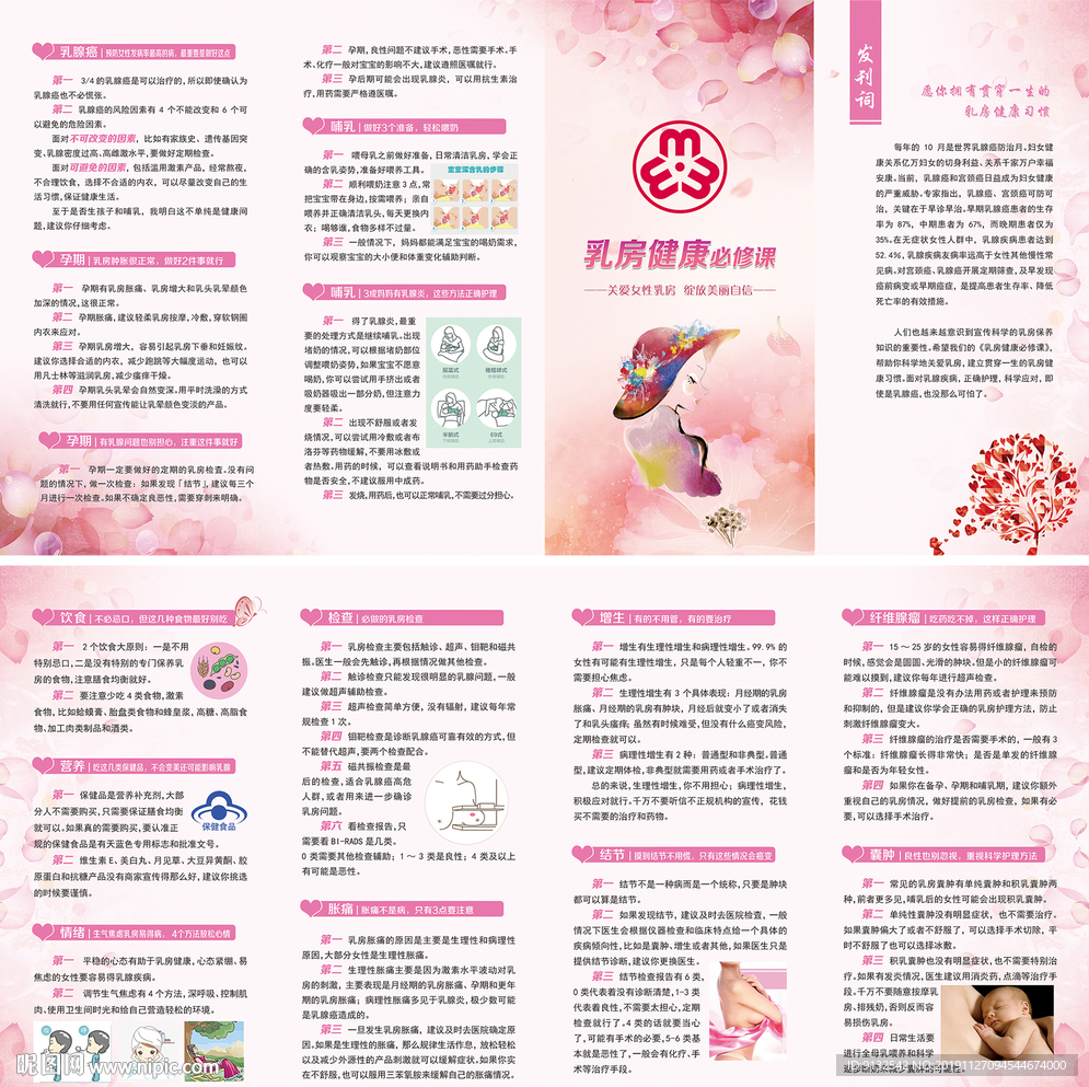 乳房健康四折页