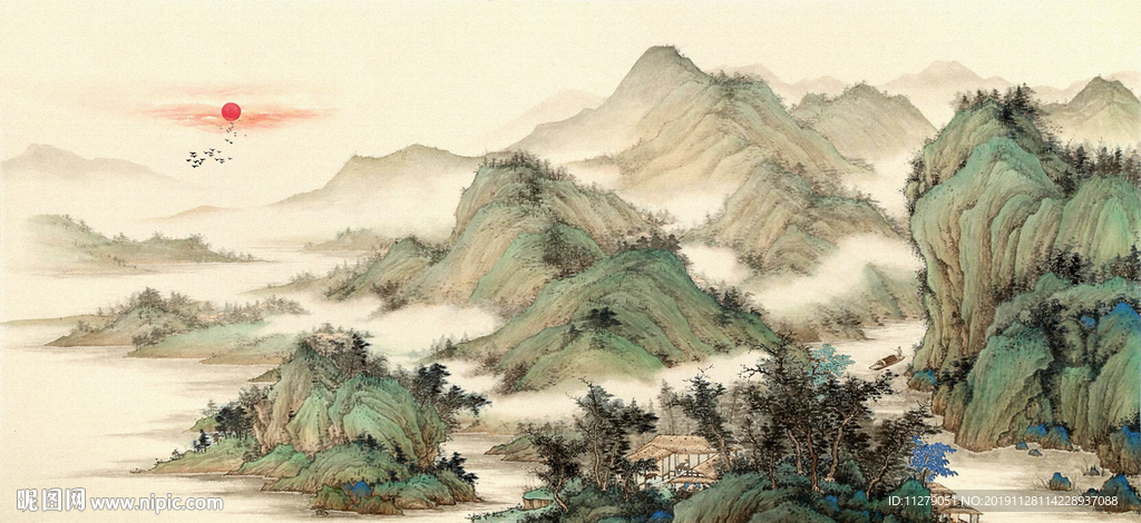 山水水墨画