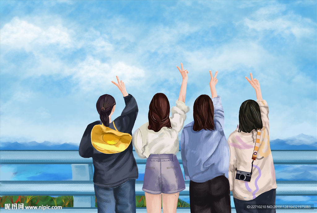 面朝大海 插画