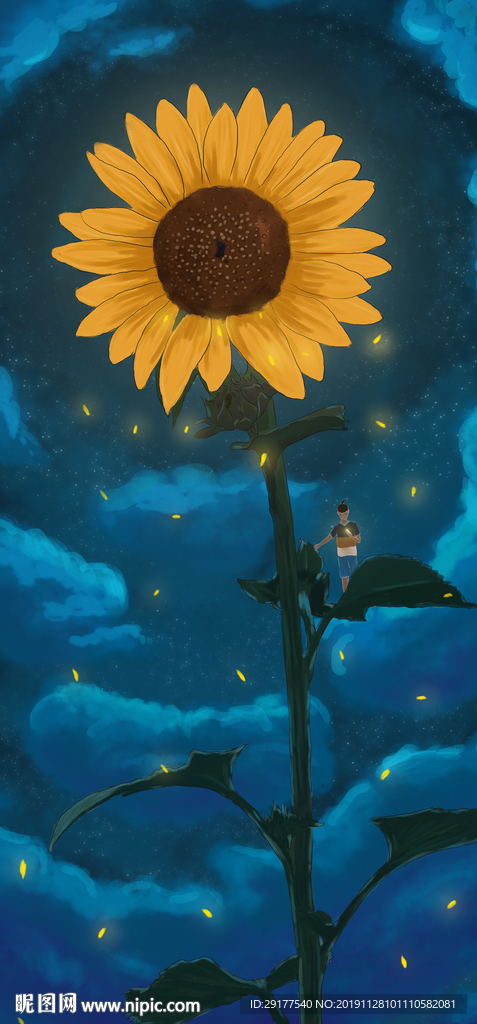 手绘治愈系插画装饰画