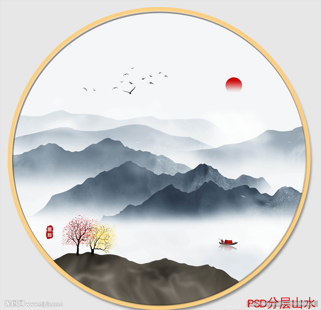 禅意山水画