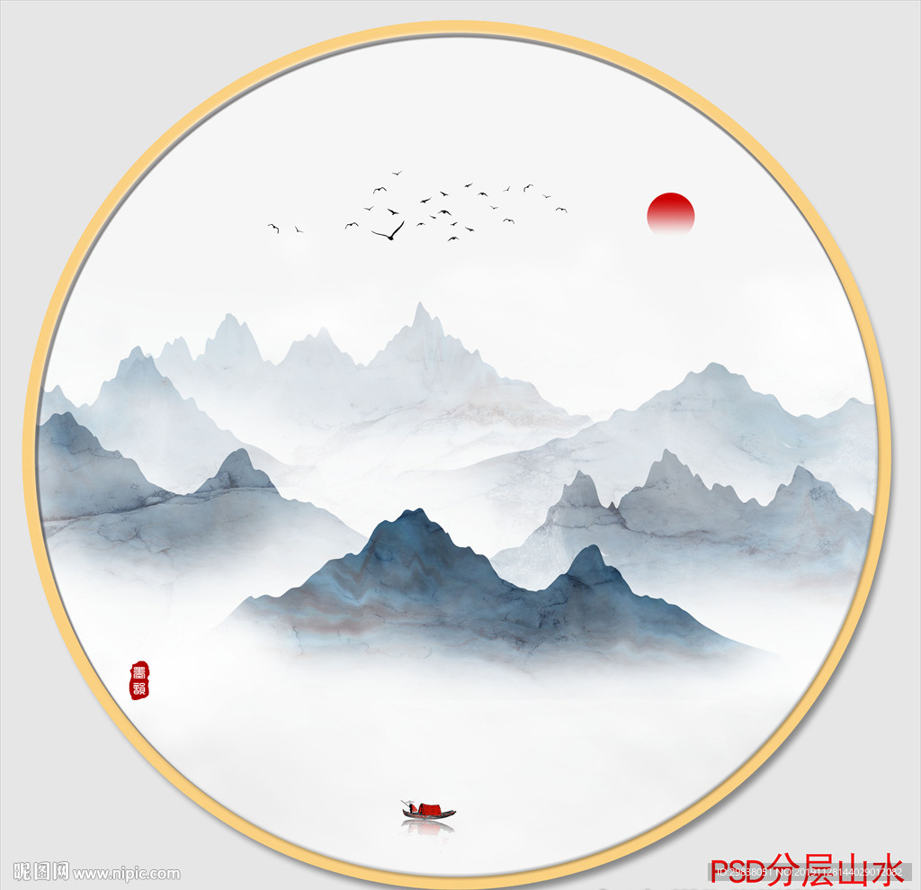 禅意新中式水墨山水