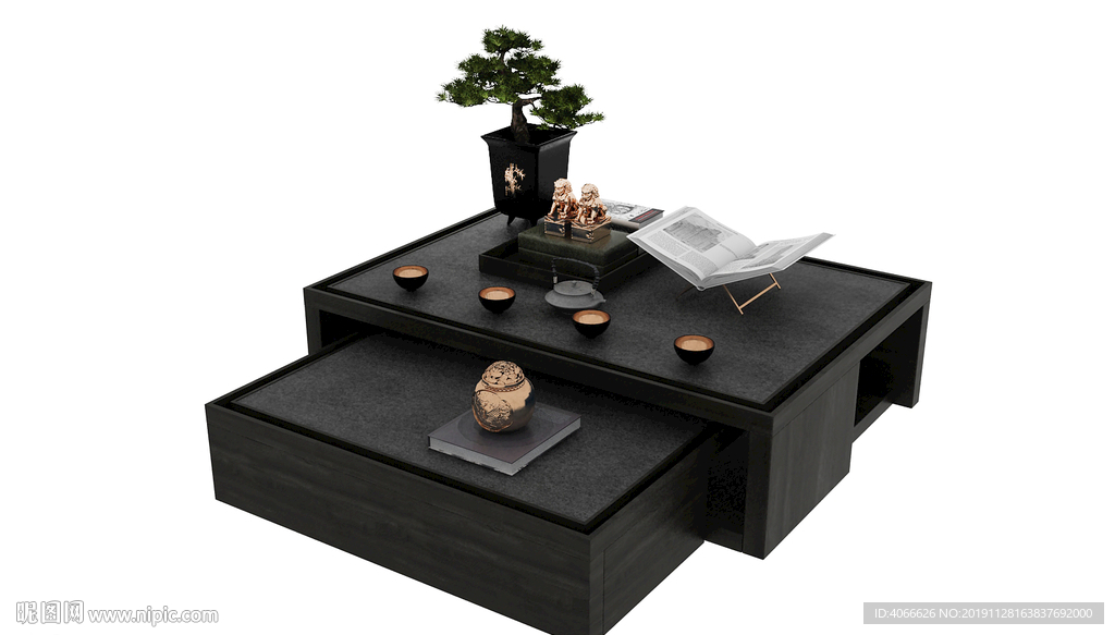中式茶几3d模型