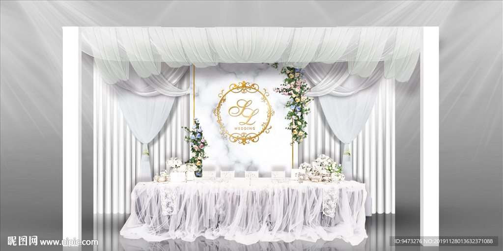 白色婚礼签到区