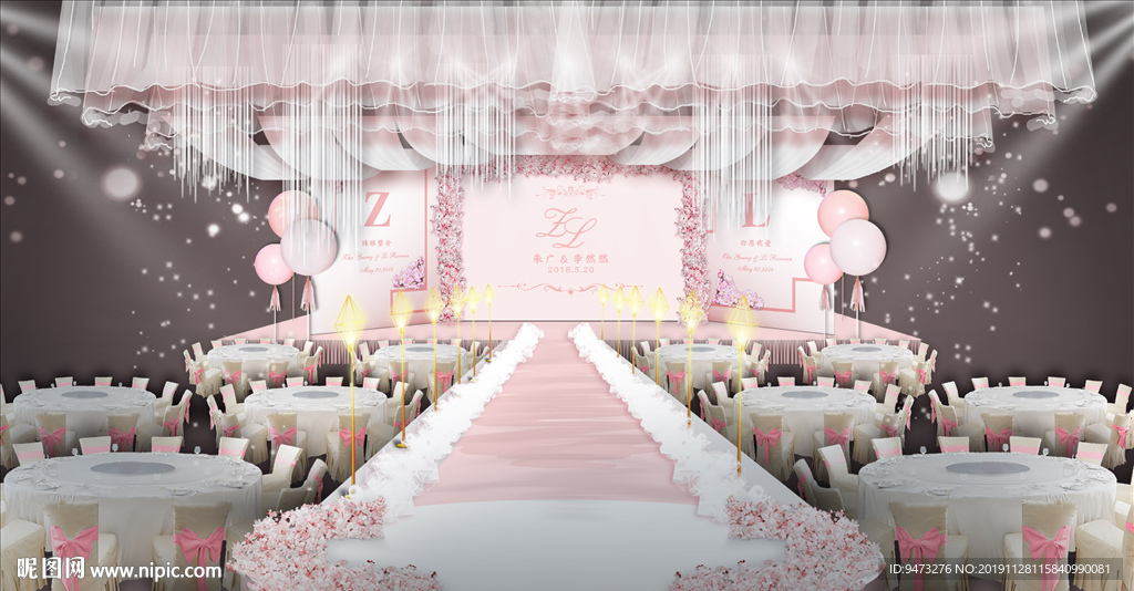 裸粉色婚礼仪式区