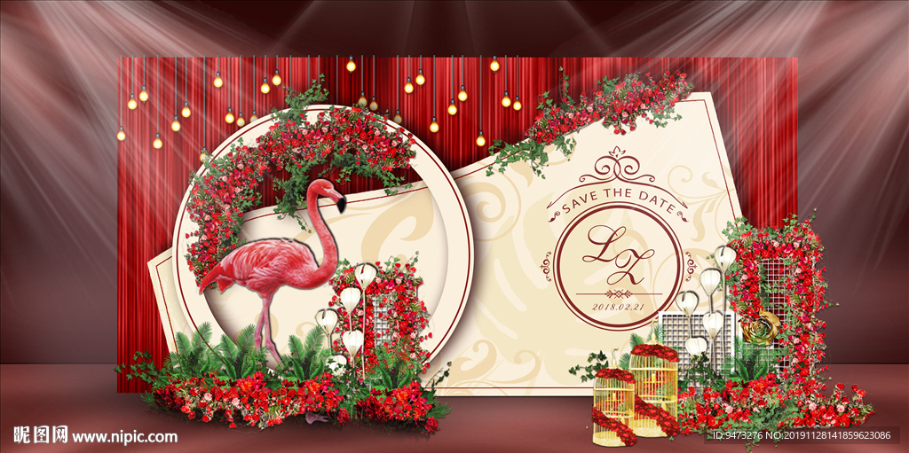 红色婚礼迎宾区