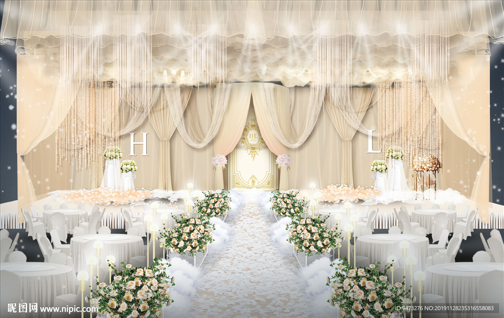 香槟色婚礼仪式区