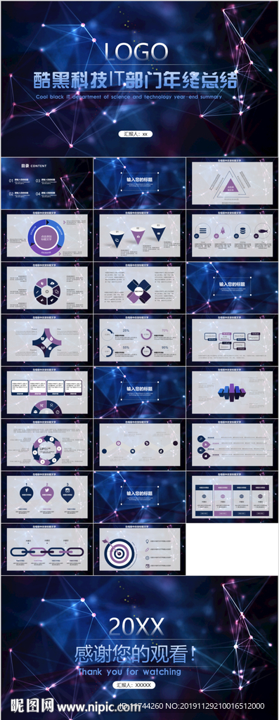 酷黑科技IT部门年终总结ppt