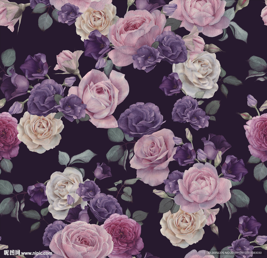 满身图案 写实花卉 玫瑰花