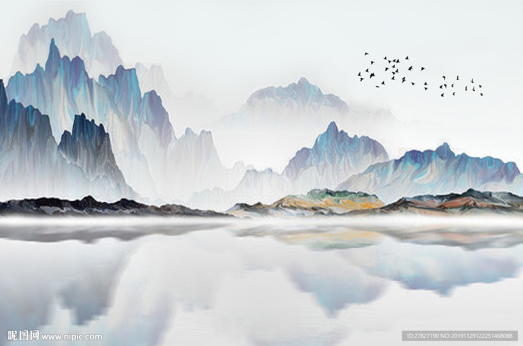 新中式山水 新中式简约 石纹山