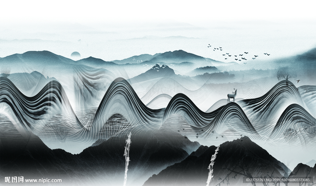 禅意水墨山水