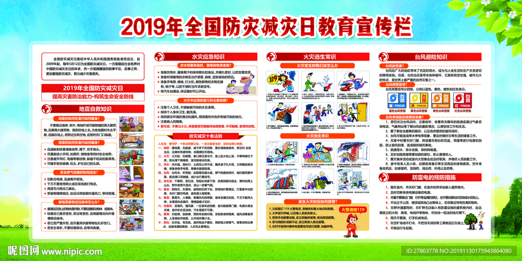 防灾减灾日展板