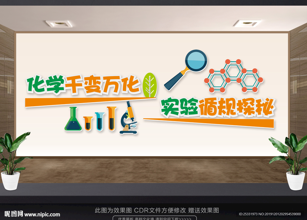 化学实验室文化立体墙