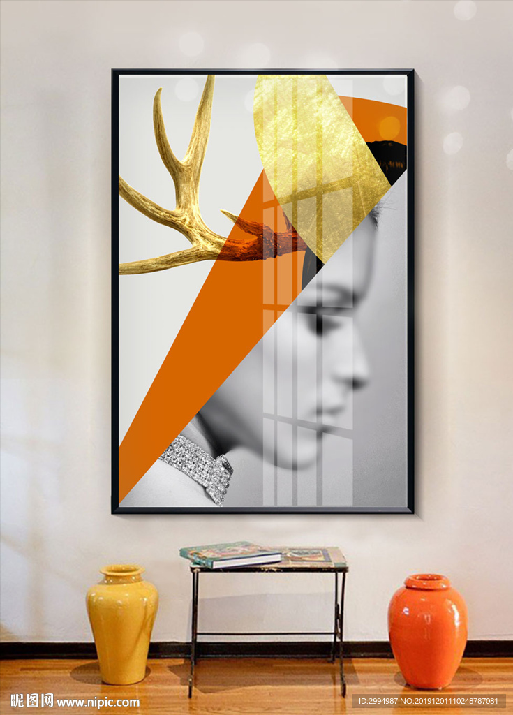 抽象美女装饰画