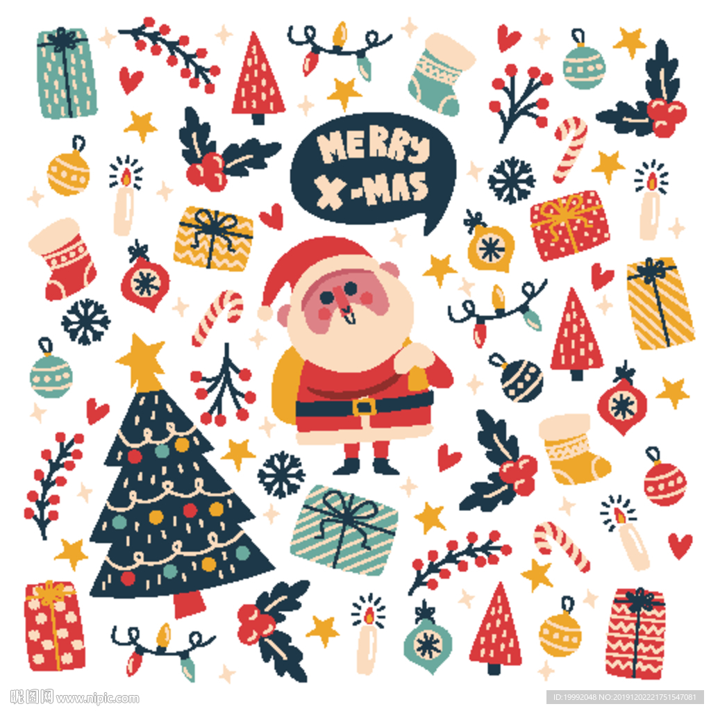 卡通圣诞贺卡素材