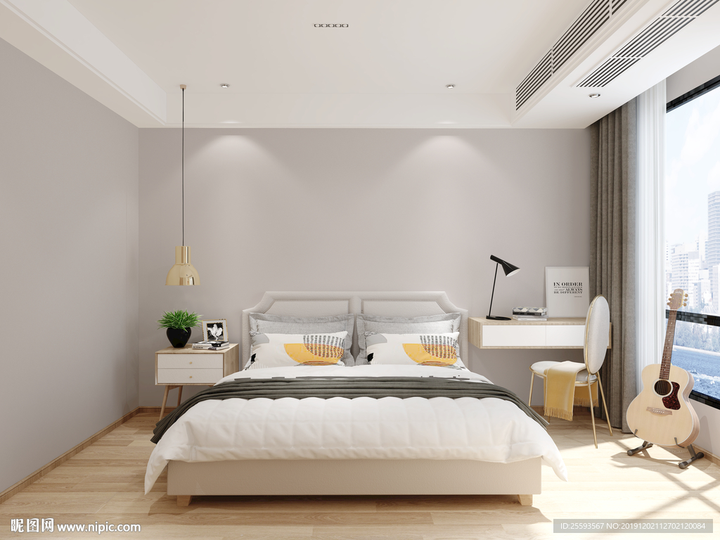 卧室墙纸场景素材