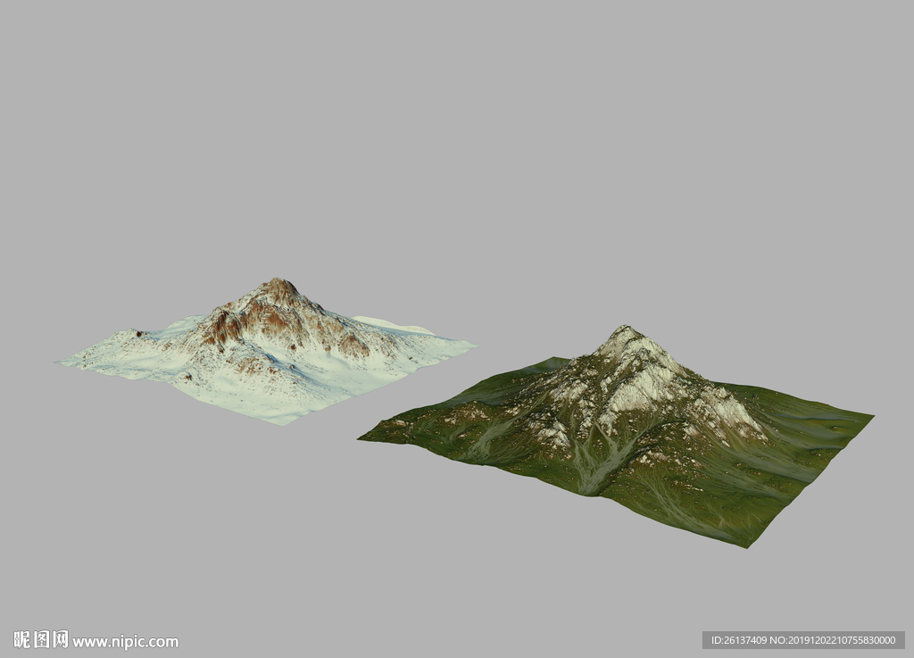 两座山体素材