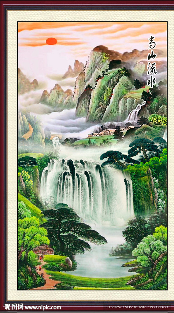 竖幅山水画