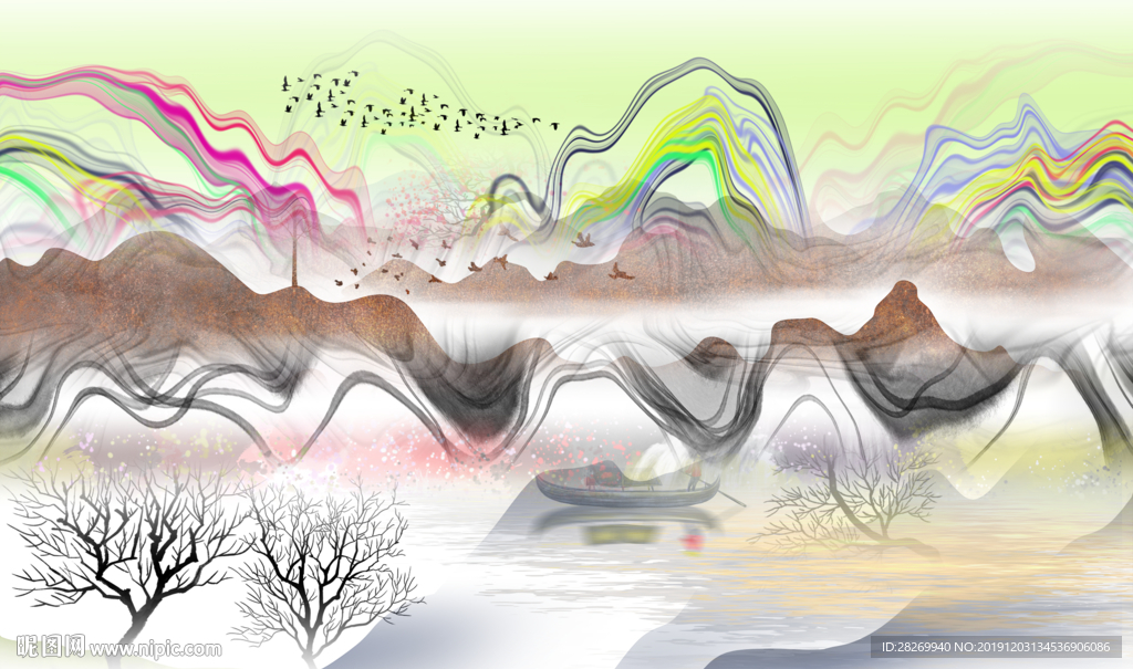 抽象山水画