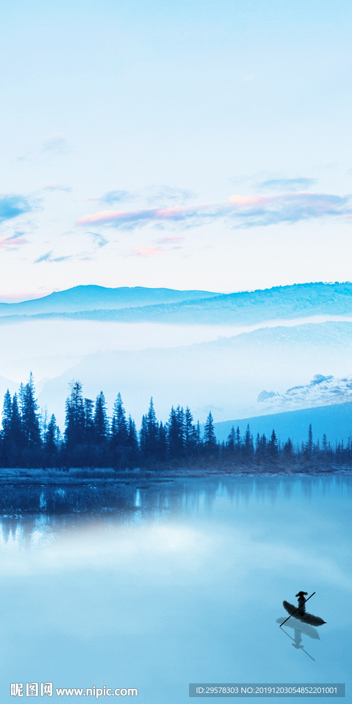 豪华山水风景玄关 TIF分层