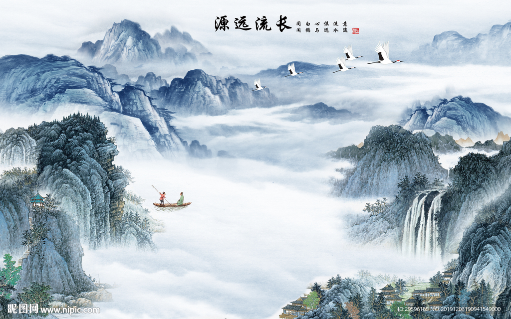 新中式爆款山水新画 TIF分层