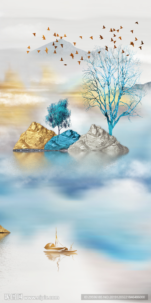 酒店高清玄关框画 TIF分层