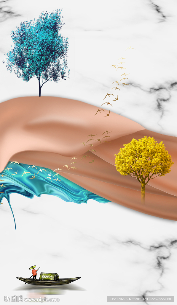 小船爵士白 挂画 TIF分层