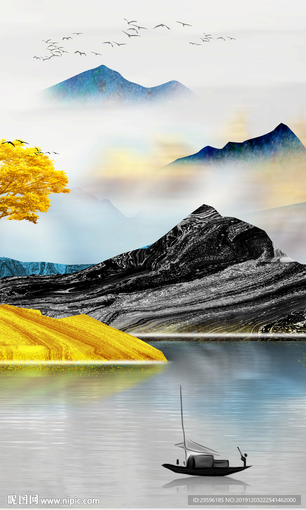 晶瓷画高清玄关框画 TIF分层