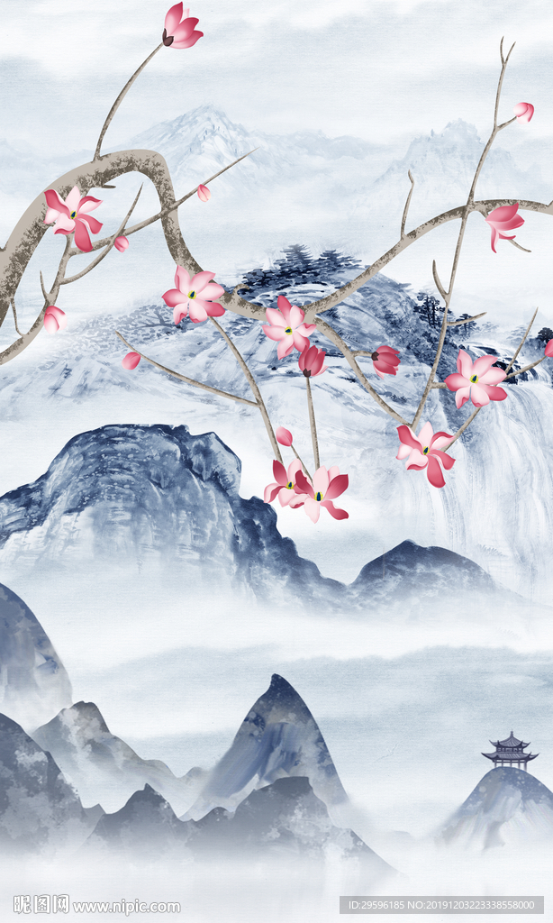 意境山水玄关 TIF分层