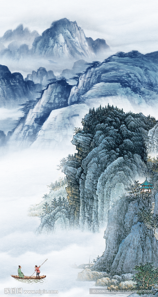 精美 意境山水玄关 TIF分层