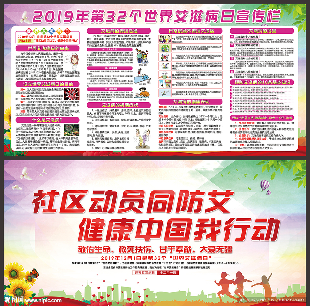 2019年艾滋病日展板