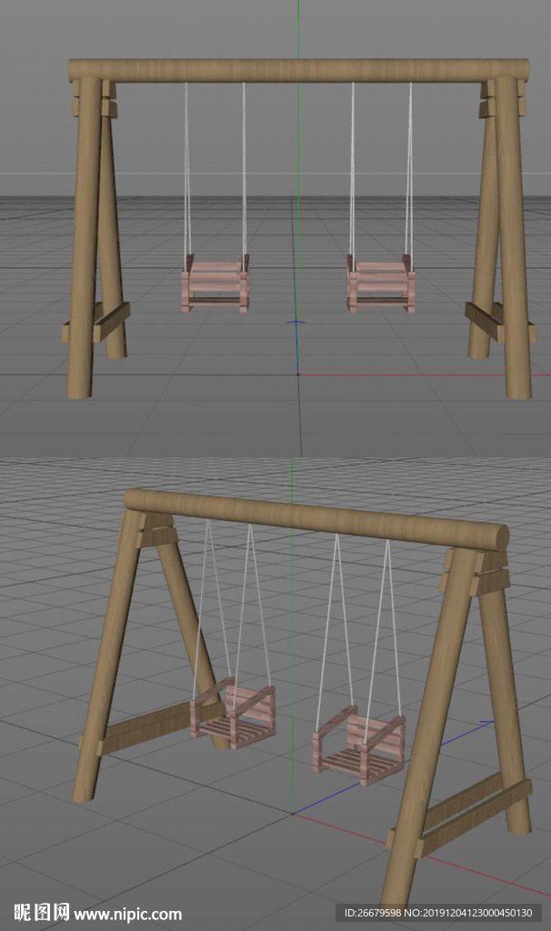 C4D秋千模型