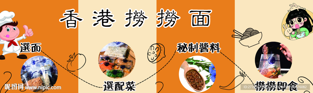 捞捞面展板