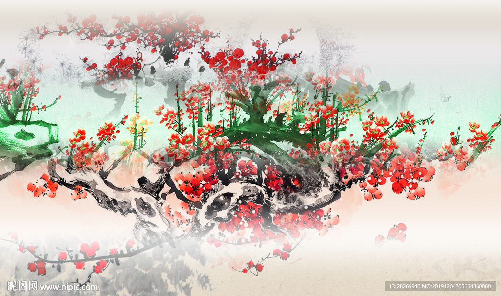 梅花背景墙