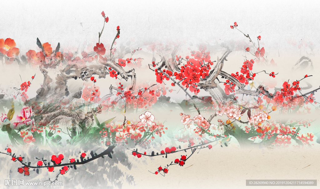梅花背景墙