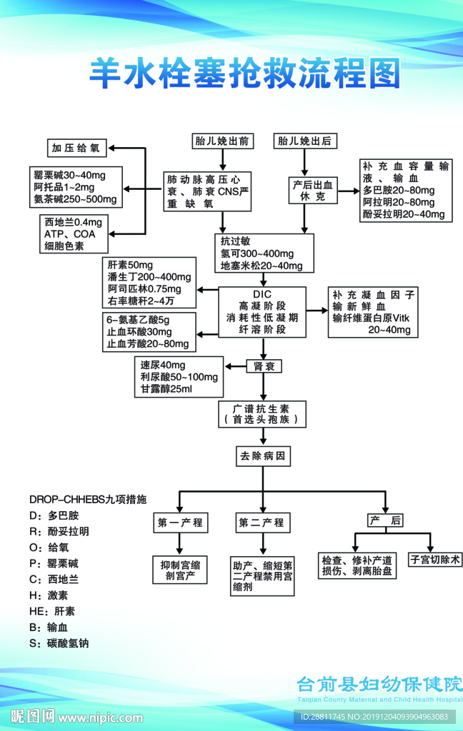 羊水栓塞抢救流程图