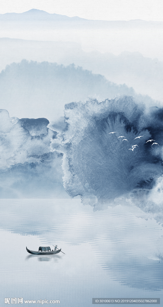 水墨玄关新山水画 tif分层