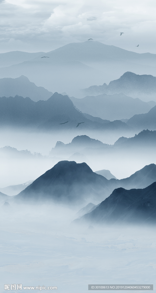 最新山水玄关画 tif分层
