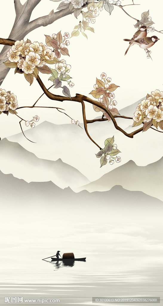 大气山水玄关画 tif分层