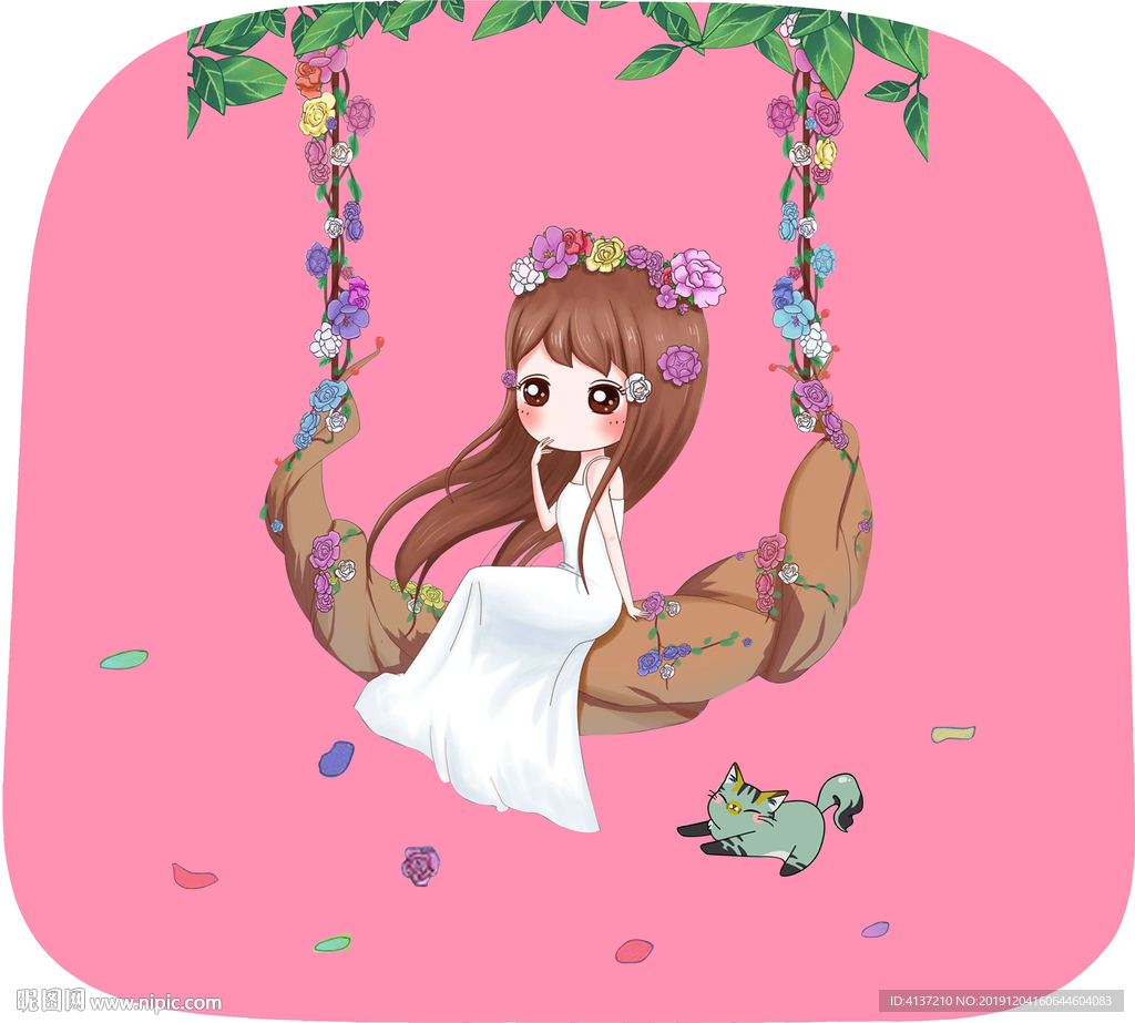 时尚印花  印刷元素 卡通女孩