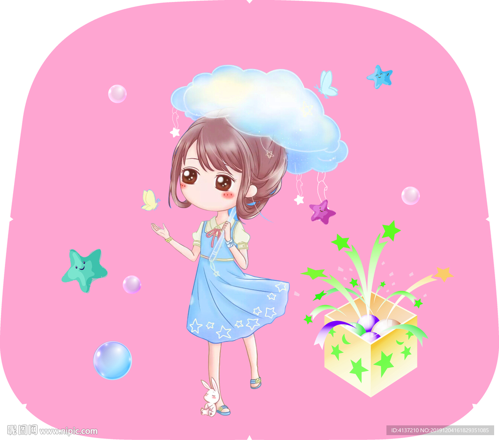 时尚印花  印刷元素 卡通女孩
