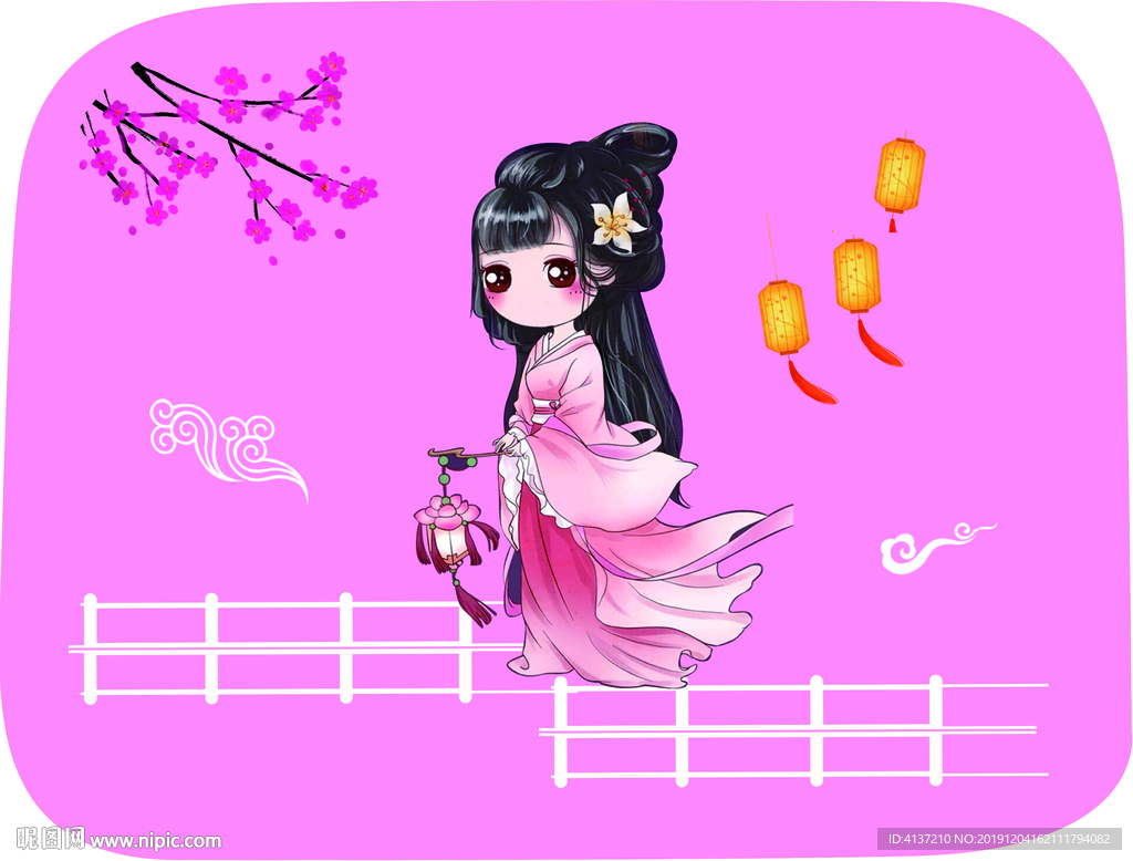 时尚印花  印刷元素 卡通女孩