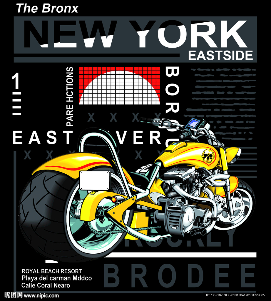 黄色摩托车 英文 设计 海报