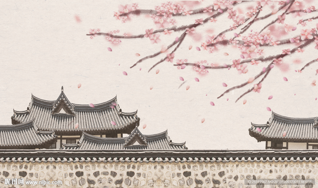 古建筑背景墙