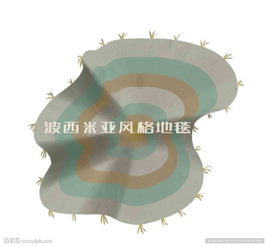 手绘波西米亚地毯插画