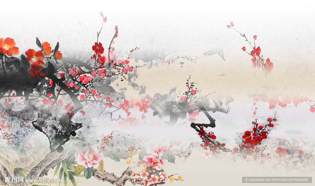 国画梅花花 梅花