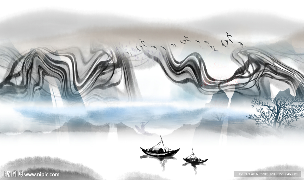 水墨山水画