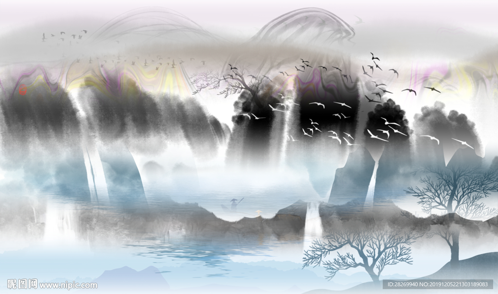 水墨山水画